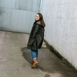 BILLIE RAIN COAT - BLACK/PURPLE FLUER