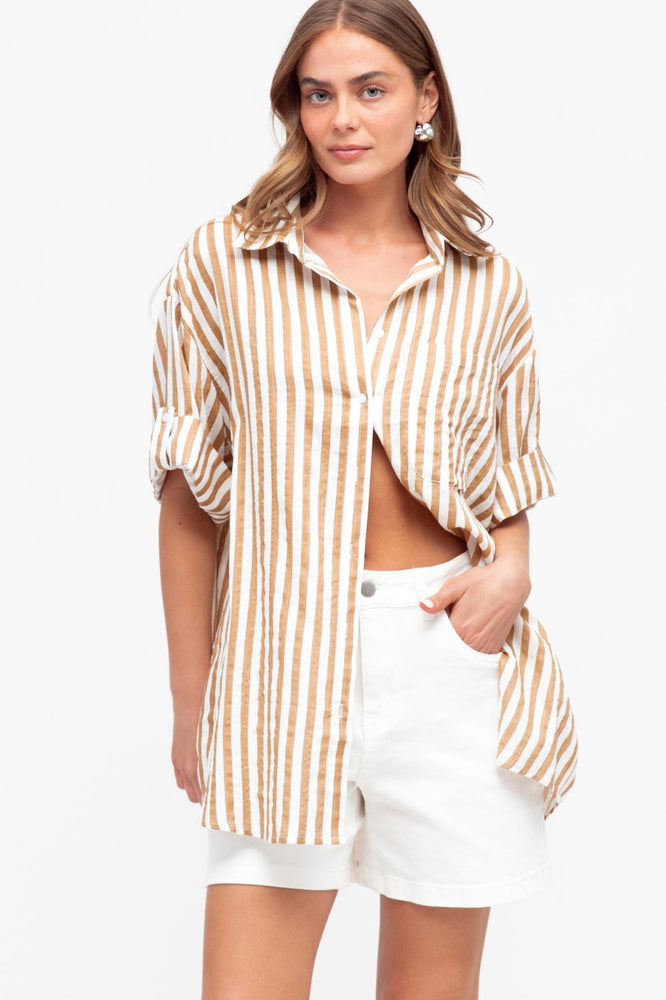 Pinstripe Natural-White Shirt