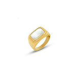 Mother of Pearl Ring Gold- Size 8