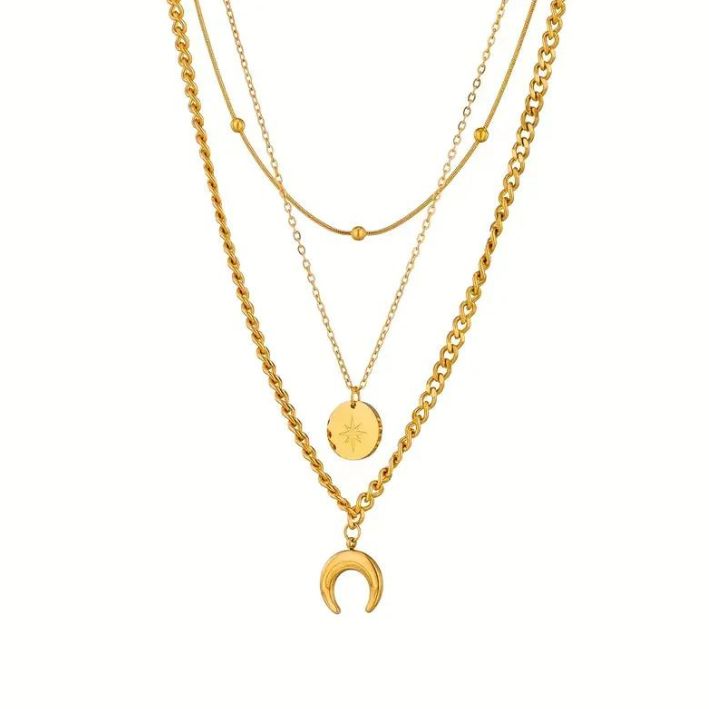 Triple Layer Necklace - Gold