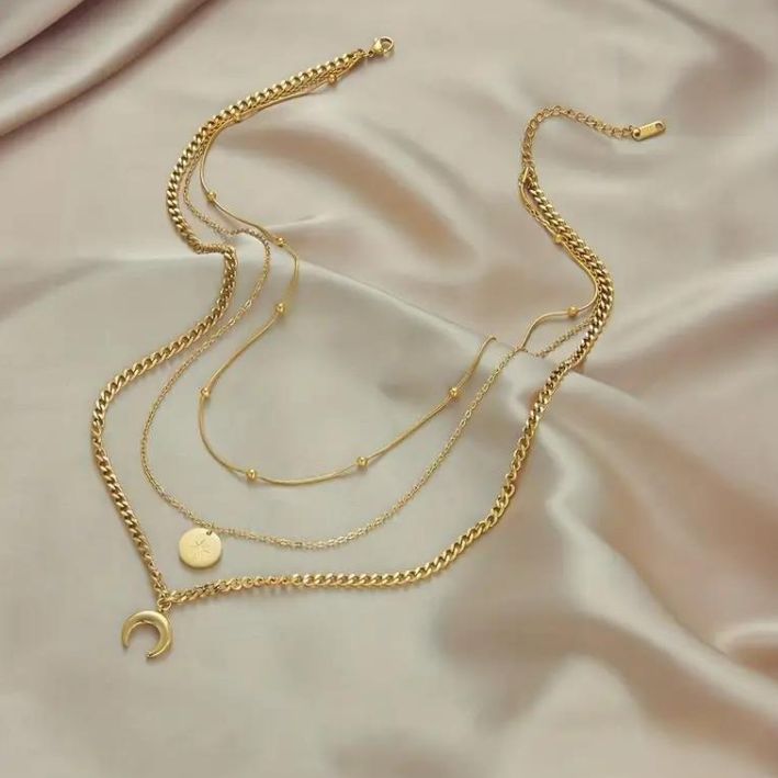 Triple Layer Necklace - Gold